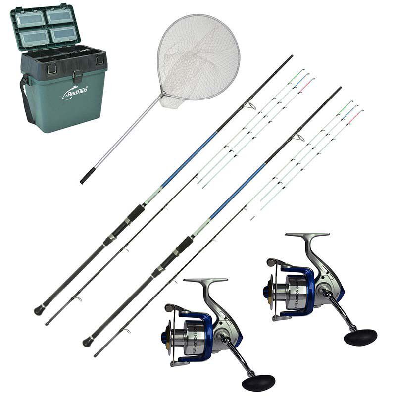 Pack bateau canne Sensitiv quiver 2.50m + moulinet Blue motion + &eacute;puisette + caisse de rangement - Packs et ensembles | Pacific P&ecirc;che