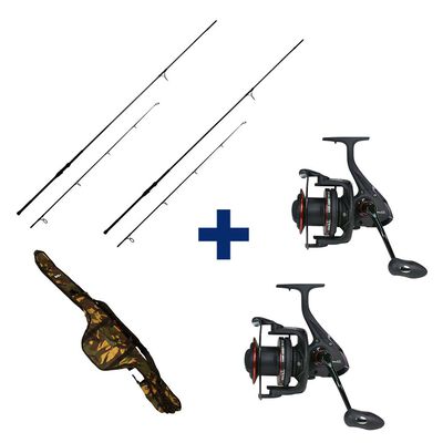 Pack 2 Cannes Carp Addict TR 10' 3lbs + 2 Moulinets 8000 LC + Fourreau - Cannes | Pacific Pêche
