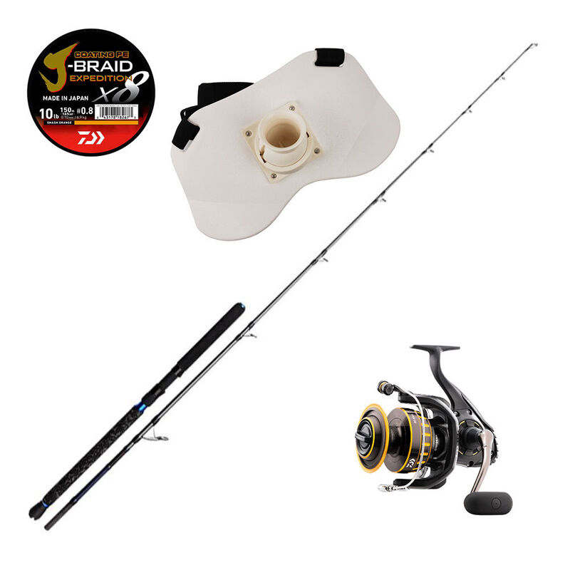 Pack Canne Imax Tuna 2m40 + Moulinet black Gold 8000 + Tresse Jb 300m + Baudrier Sea Fighter - Packs et ensembles | Pacific P&ecirc;che