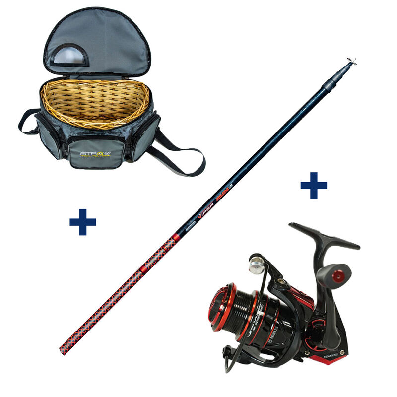 Ensemble Garbolino Canne Téléréglable 4m80 + Moulinet 1000 + Panier Truite - Packs | Pacific Pêche