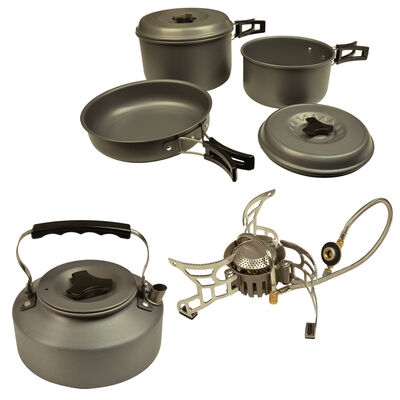 Pack Cooking Logistik Powerful Stove + Logistik Kettle + Logistik Cookware Set - Bivouac Confort | Pacific Pêche