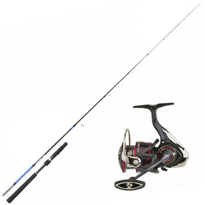 Ensemble spinning Canne Invictus 701 14/42g + moulinet Daiwa Fuego 4000 CP - Cannes surfcasting | Pacific Pêche