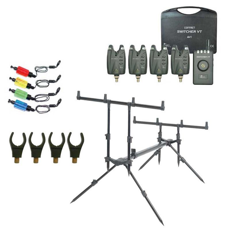Pack rod pod & d&eacute;tection team carpfishing switcher 4 cannes - Supports de Cannes | Pacific P&ecirc;che