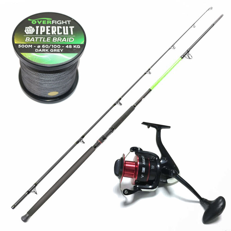 Pack une canne Ipercut battle 3M + un moulinet Tank 8000 FD + une tresse Ipercut Battle Braid - Packs et ensembles | Pacific Pêche