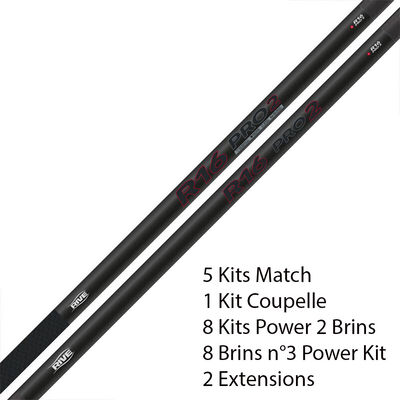 Pack R16 Pro 2 + 3 kits match + kit coupelle + kit power + 2 extension - Packs | Pacific P&ecirc;che