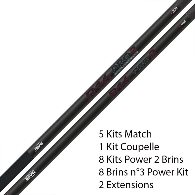 Pack R16 Pro 2 + 3 kits match + kit coupelle + kit power + 2 extension - Packs | Pacific P&ecirc;che