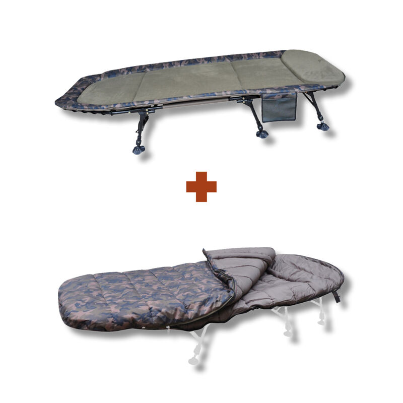 Pack H max Camo Bedchair + Sleeping Bag - Bivouac Confort | Pacific P&ecirc;che
