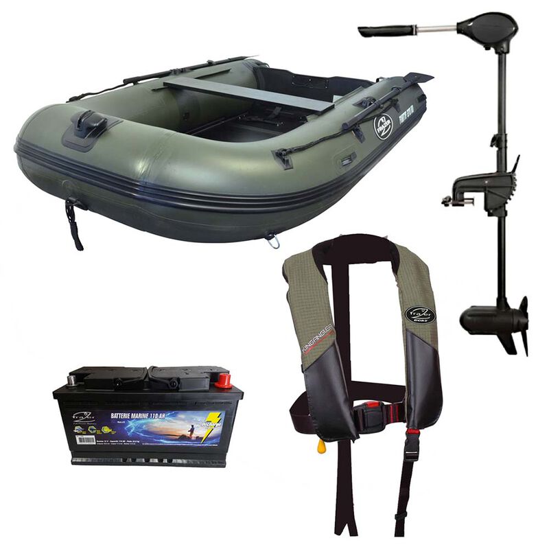 Pack Frazer Furtif 270 HD + Moteur 65 lbs + Batterie 110Ah + Gilet de sauvetage - Packs | Pacific P&ecirc;che