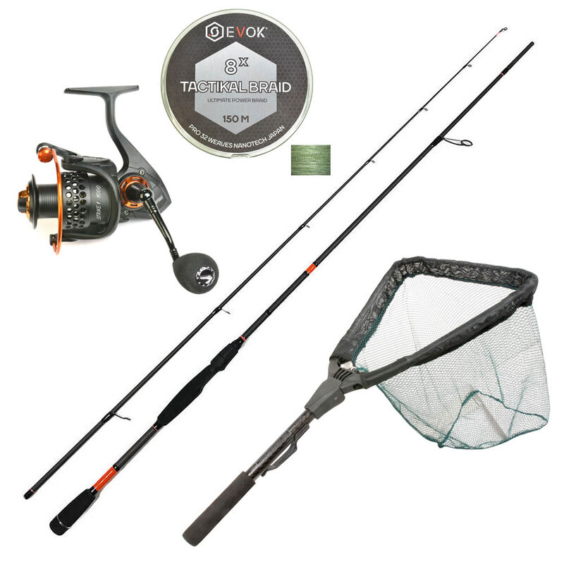 Pack Master Lures 1m80 4-18g +Strike 1 1000 FX + tresse + &eacute;puisette - Packs et ensembles | Pacific P&ecirc;che