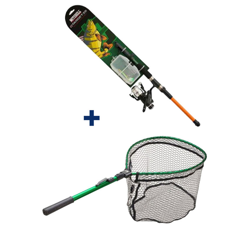 Pack Combo Téléscopique 2m10 + Epuisette Pliante + Leurres - Packs | Pacific Pêche
