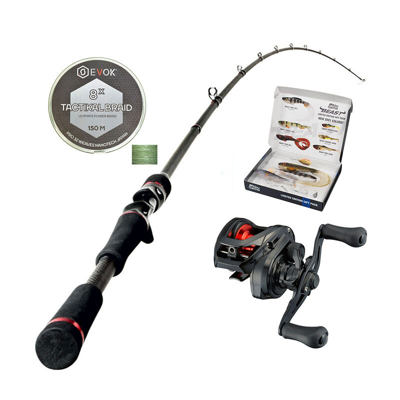 Canne Casting Aerian 662XHB 1m98, 28-84g + Pr 100L + Beast Gift Pack + Tresse Offerte - Packs et ensembles | Pacific P&ecirc;che