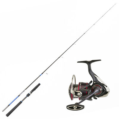 Ensemble spinning Canne Invictus 731 10/35g + moulinet Daiwa Fuego 4000 CP - Cannes surfcasting | Pacific Pêche