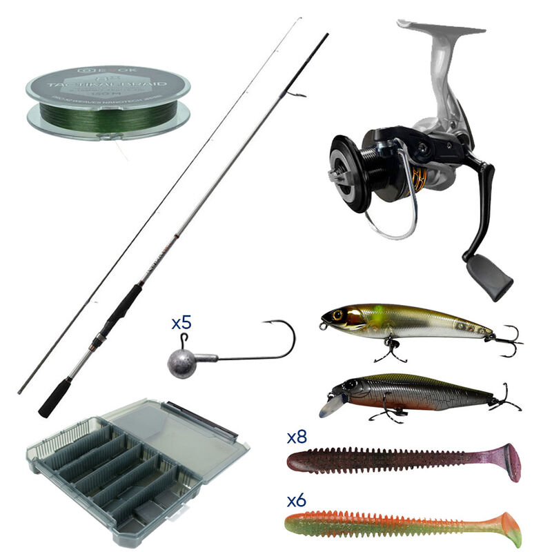 Pack Major Craft Kahory Spinning Combo 2.13m, 7-28g + tresse + boite + leurres - Packs et ensembles | Pacific Pêche
