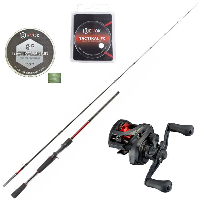 Canne Casting Invictus 701 2.13m 14-42g + Daiwa PR100 + Tresse + Fluorocarbon - Packs et ensembles | Pacific P&ecirc;che