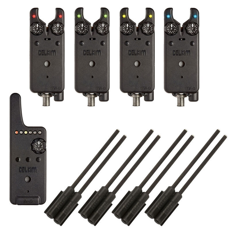 Pack 4 détecteurs carpe delkim txi-d (rvjb) + centrale rx-d + 4 snag bar - Packs | Pacific Pêche