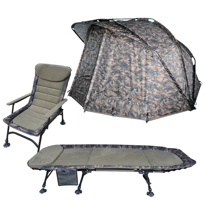 Pack Mack2 Bedchair + Levelchair + Biwy H Max Camo - Bivouac Confort | Pacific Pêche