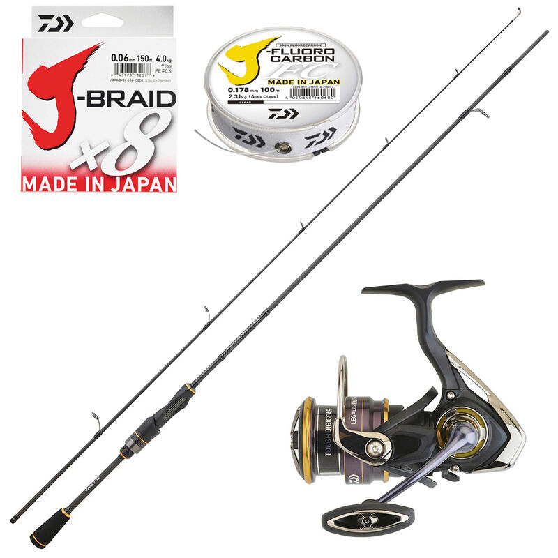 Canne Spinning Daiwa Legalis B632 MLFS 1m91, 5-14g + Moulinet 20LT 2500XH + Tresse + Fluoro - Packs et ensembles | Pacific P&ecirc;che