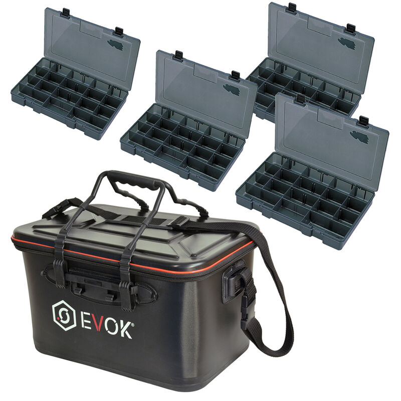 Pack Carnassier Evok 1 bakkan Eva Bag étanche + 4 Boites à Leurres - Packs et ensembles | Pacific Pêche