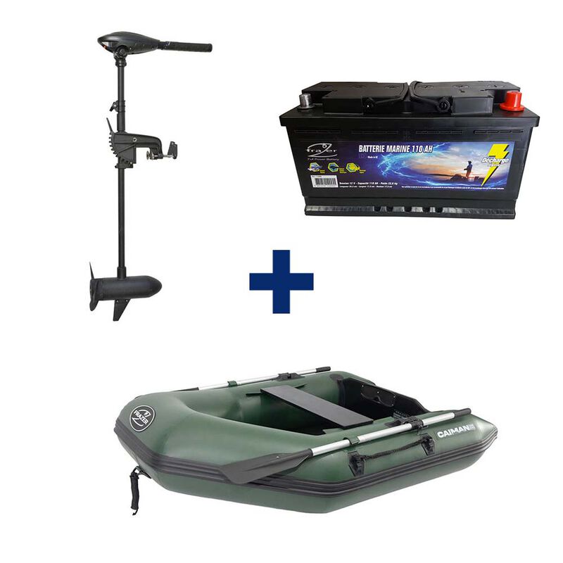 Pack Caiman 200 + Moteur 40lbs + Batterie 110AH - F&ecirc;te de la Carpe | Pacific P&ecirc;che
