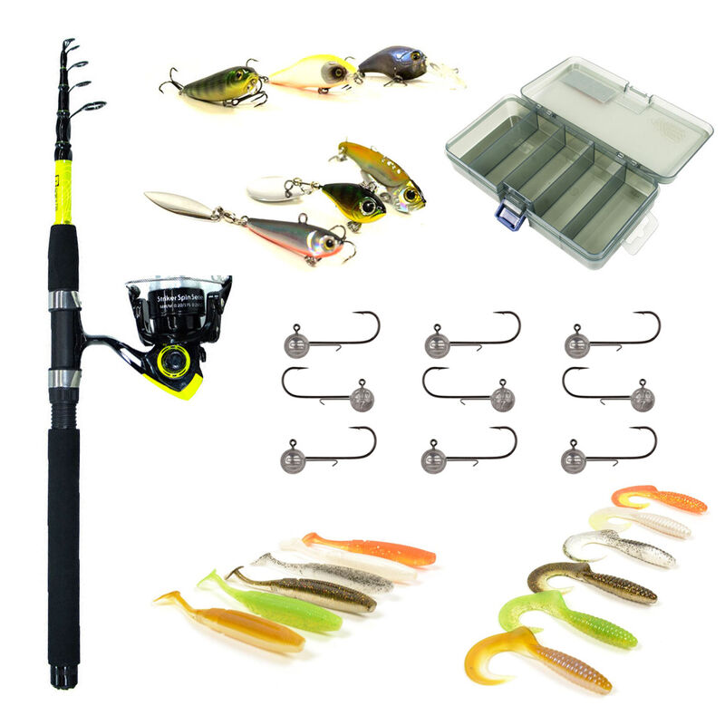 Pack Pr&ecirc;t &agrave; P&ecirc;cher Perche Bzone Striker Telespin 210M 5-21g + Moulinet + Nylon + Leurres + Boites - Packs et ensembles | Pacific P&ecirc;che