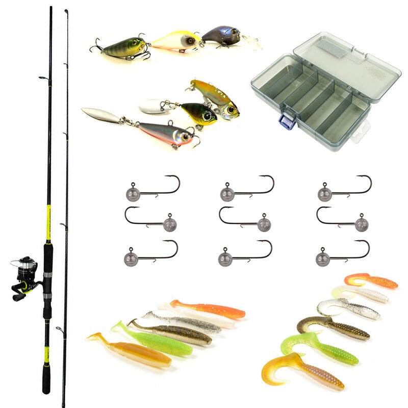 Pack Pr&ecirc;t &agrave; P&ecirc;cher Perche Bzone Striker 210M 5-21g + Moulinet + Nylon + Leurres + Boites - Packs et ensembles | Pacific P&ecirc;che