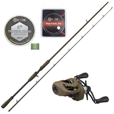 Pack carnassier casting SG4 Power Game Trigger 2.21m 70-100g + Moulinet SG8 250LH + Tresse + Fluoro - Cannes Casting | Pacific Pêche