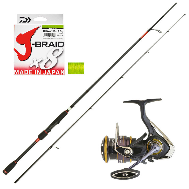 Canne Spinning Evok Qualium 702HS 2.10m, 14-42g + Moulinet Dawai Legalis 2500 XH+ Tresse Daiwa J-Braid Offerte - Packs et ensembles | Pacific P&ecirc;che