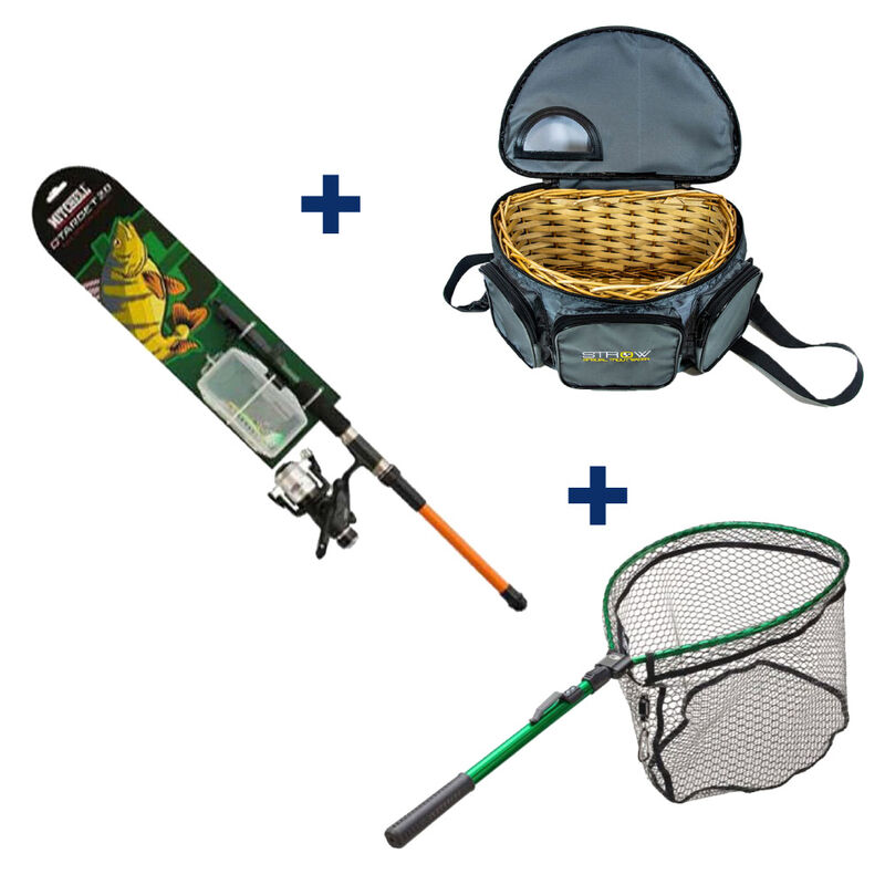Pack Combo Téléscopique 2m10 + Epuisette Pliante + Leurres + Panier Truite - Packs | Pacific Pêche