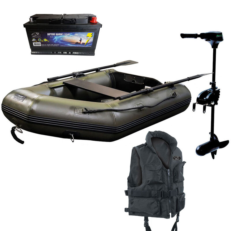 Pack proline bateau 270ad lightweight + moteur 45lbs black + batterie 110ah + gilet offert - Packs | Pacific P&ecirc;che