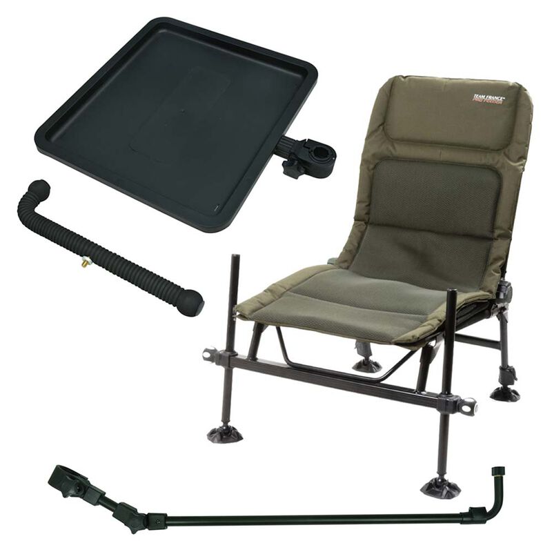 Pack chaise feeder + support coudé + support feeder Pro + desserte - Pack feeder | Pacific Pêche