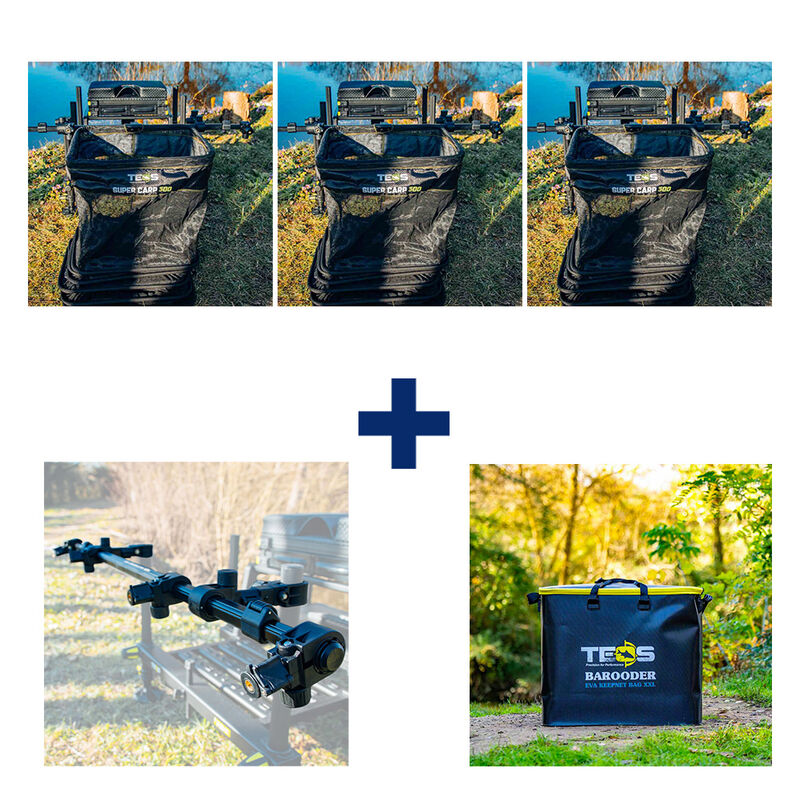 Ensemble 3 Bourriches Super Carp 300 + Sac + Barbe - Ensembles | Pacific Pêche