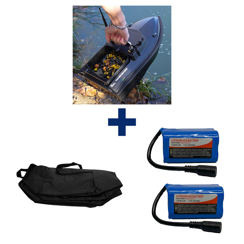 Pack Process Bait Boat + 2 Batterie12000 mAh + Sac - Appâts / Bateaux amorceur / Spodding | Pacific Pêche