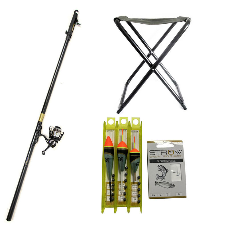 Pack Pêche de la truite en étang Combo Télescopique + Lignes + siège - Packs | Pacific Pêche