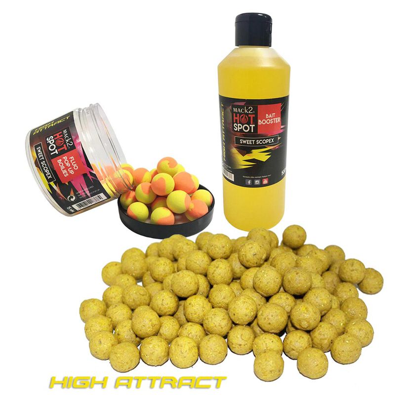 Pack week end mack2 high attract sweet scopex  5kg + booster + popup - App&acirc;ts / Bateaux amorceur / Spodding | Pacific P&ecirc;che