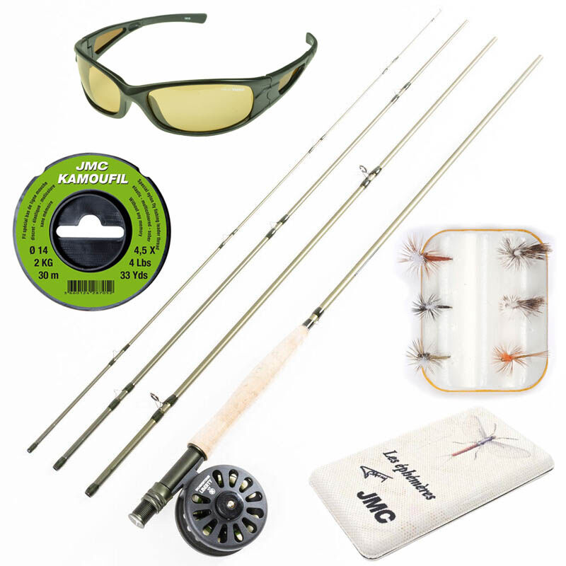 Kit Liberty 9' soie 5 + lunettes + boite +kit 6 mouches + fil 14/100 - Packs | Pacific P&ecirc;che