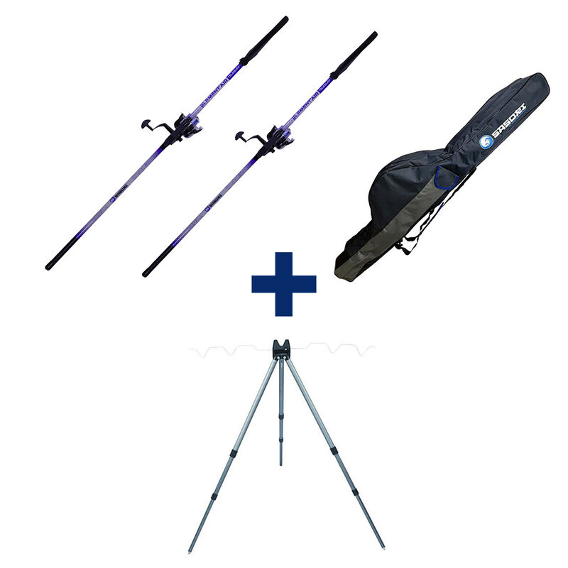 Pack 2 Combos Telesurf 3m90 + Trepied Quai + Fourreau - Packs et ensembles | Pacific Pêche