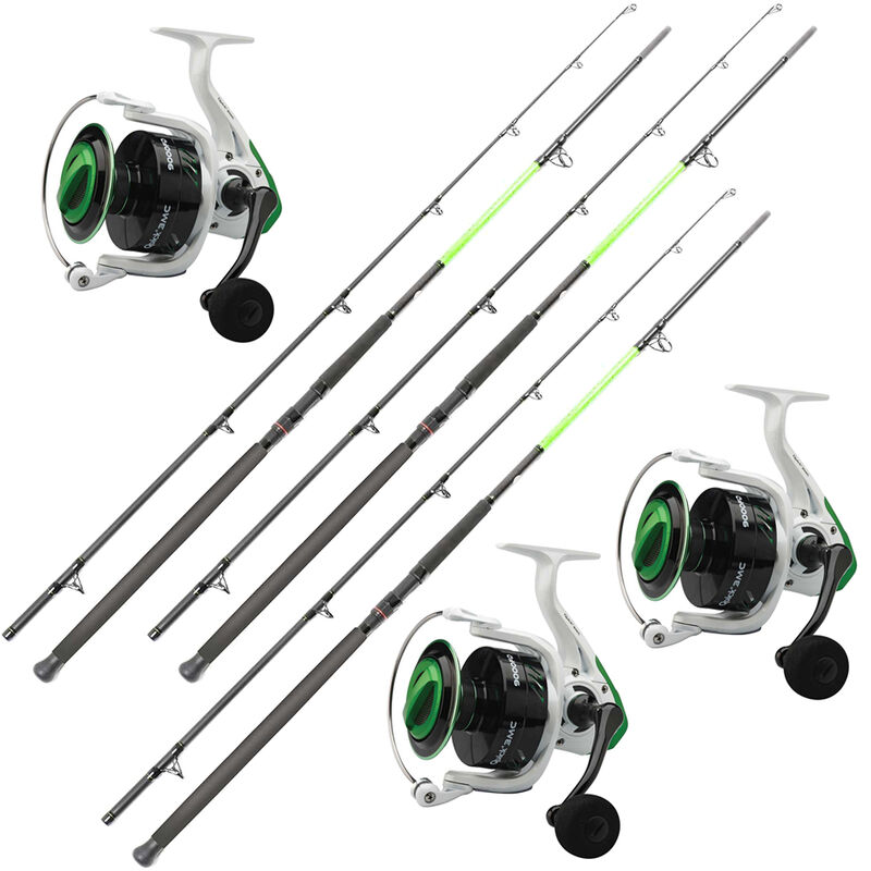 Pack Combos Silure Bouée 3 Cannes Ipercut Battle 3m + 3 Moulinets Quick MC9000 - Packs et ensembles | Pacific Pêche