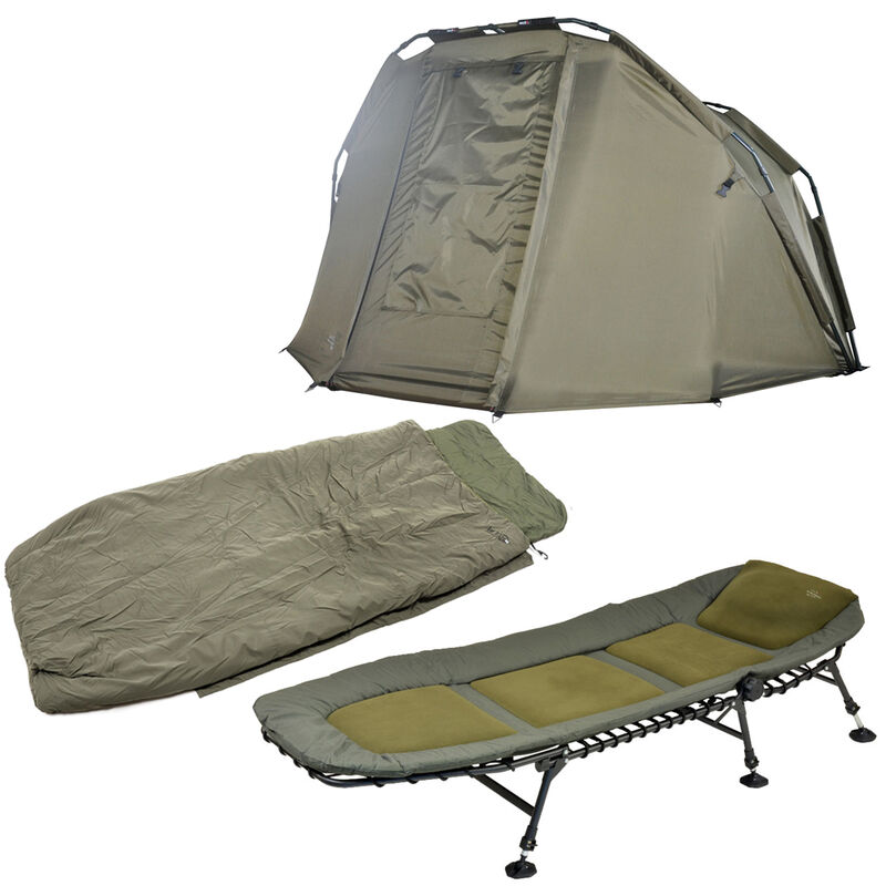 Pack Confort Stormer Bedchair + Air Tech Sleeping Bag S3 + Carp Addict Biwy - Bivouac Confort | Pacific Pêche