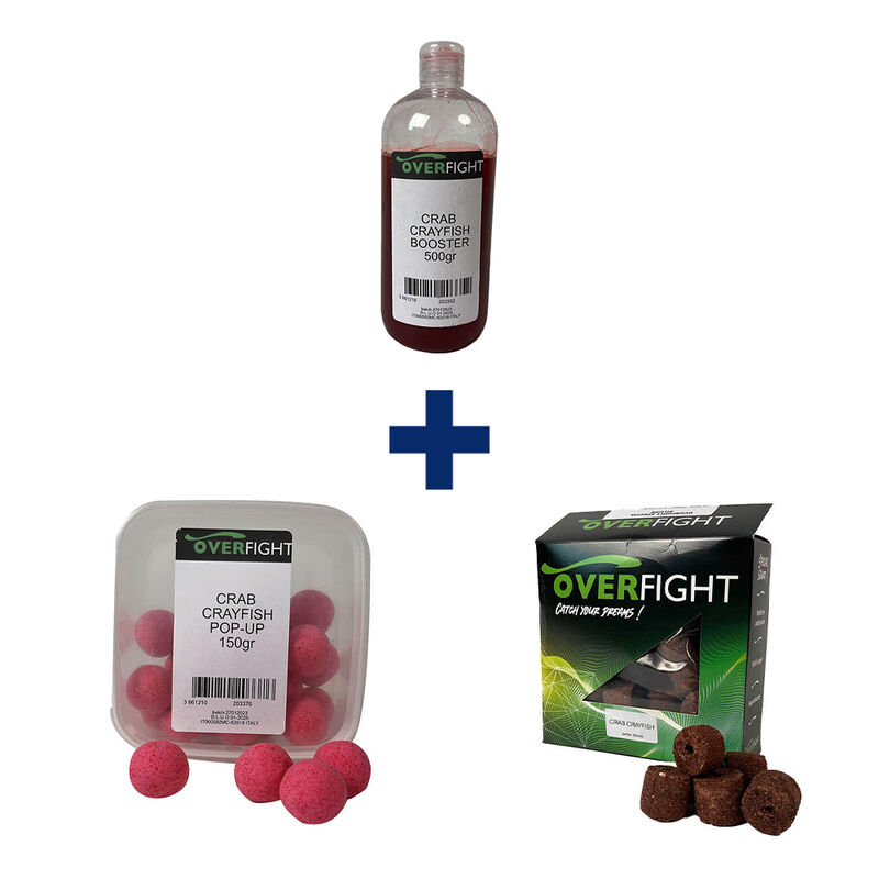 Pack Crab Crayfish Boost 500ml + Pop Up 25mm + Pellets 30mm (1kg) - Packs et ensembles | Pacific P&ecirc;che