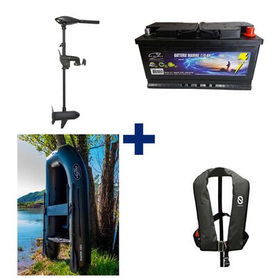 Pack Furtif 230 + Moteur 40lbs + Batterie 110AH + Gilet - F&ecirc;te de la Carpe | Pacific P&ecirc;che