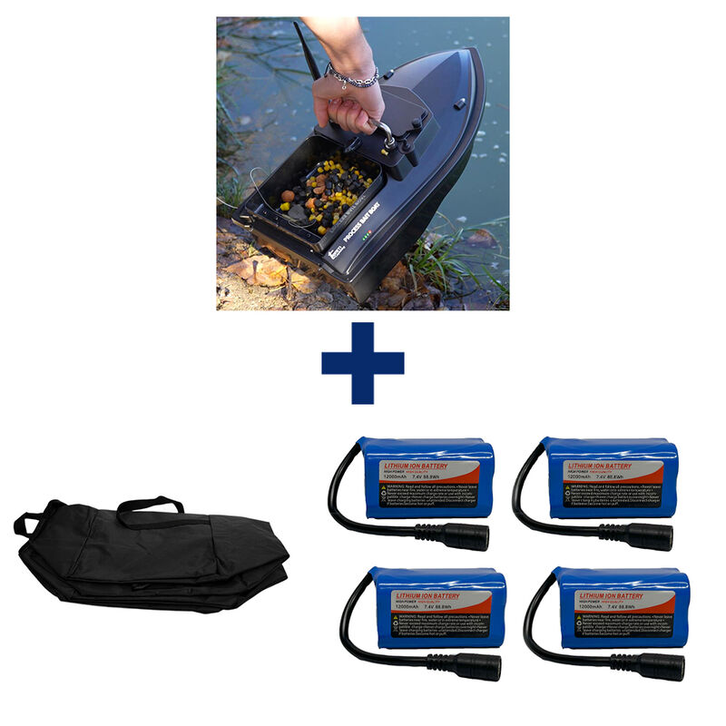 Pack Process Bait Boat + 4 Batterie12000 mAh + Sac - Appâts / Bateaux amorceur / Spodding | Pacific Pêche