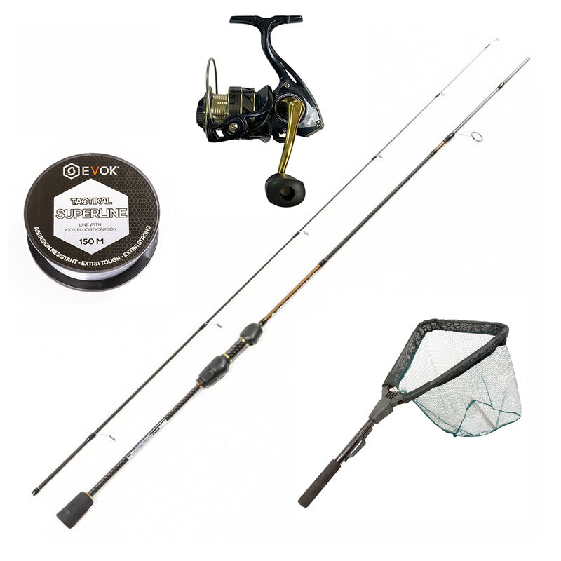 Canne Spinning Invictus 602L 1m80, 3-10g + Lexica Trout 1000 + Epuisette + Nylon Offert - Packs Spinning | Pacific P&ecirc;che