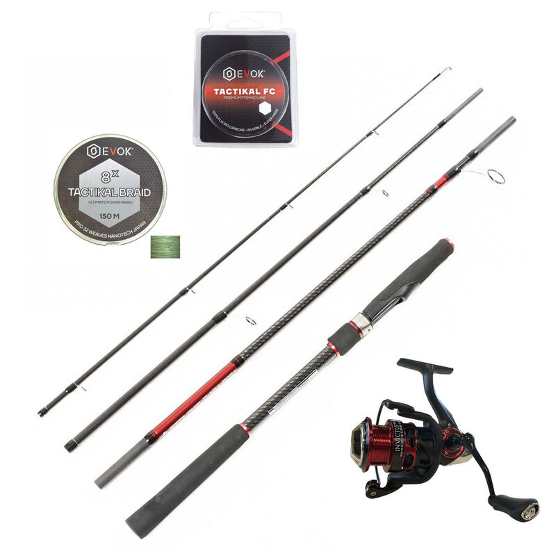 Ensemble Spinning 2.13m, 21-56g + Moulinet Invictus 4000FD + Tresse + Fulorocarbonne - Packs et ensembles | Pacific P&ecirc;che