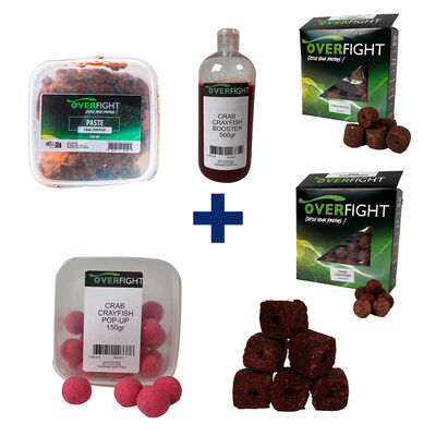 Pack Crab Crayfish &ndash; Boost 500ml + Boilies 25mm 1kg + Pop Up 25mm + Paste 250ml + Pellets 30mm 1kg + Pellets Cube 5kg - Packs et ensembles | Pacific P&ecirc;che