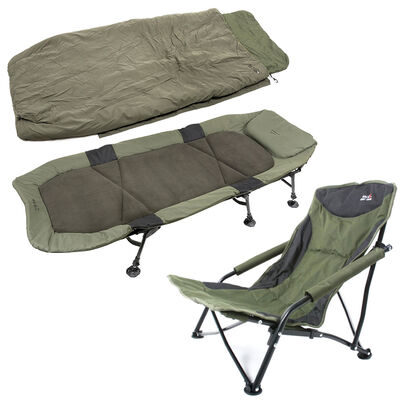 Pack Mack2 Xanthor XS Bedchair + Air Tech Sleeping Bag S3 + Guest Chair - Bivouac Confort | Pacific Pêche