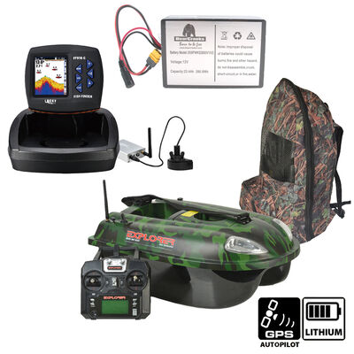 Pack Explorer Camo Autopilot + Sondeur Couleur FF918 + Batterie Lithium - Appâts / Bateaux amorceur / Spodding | Pacific Pêche