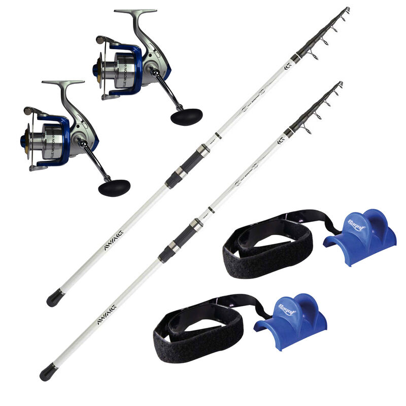 Pack Canne Triforce Buscle 3m 20-80g + Moulinet blue motion 6000 FD + Support de canne Ragot - Packs et ensembles | Pacific P&ecirc;che