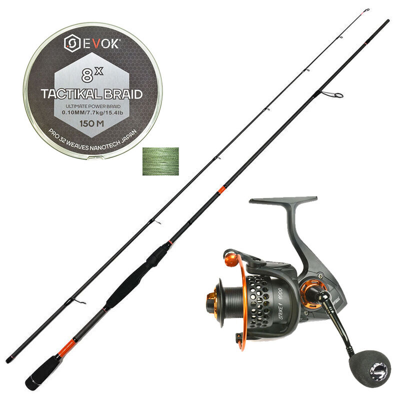 Canne Spinning Redfish Master Lures 1.80m, 4-18g + Moulinet Strike 1 2000 Fx + Tresse Evok Offerte - Cannes Spinning | Pacific Pêche
