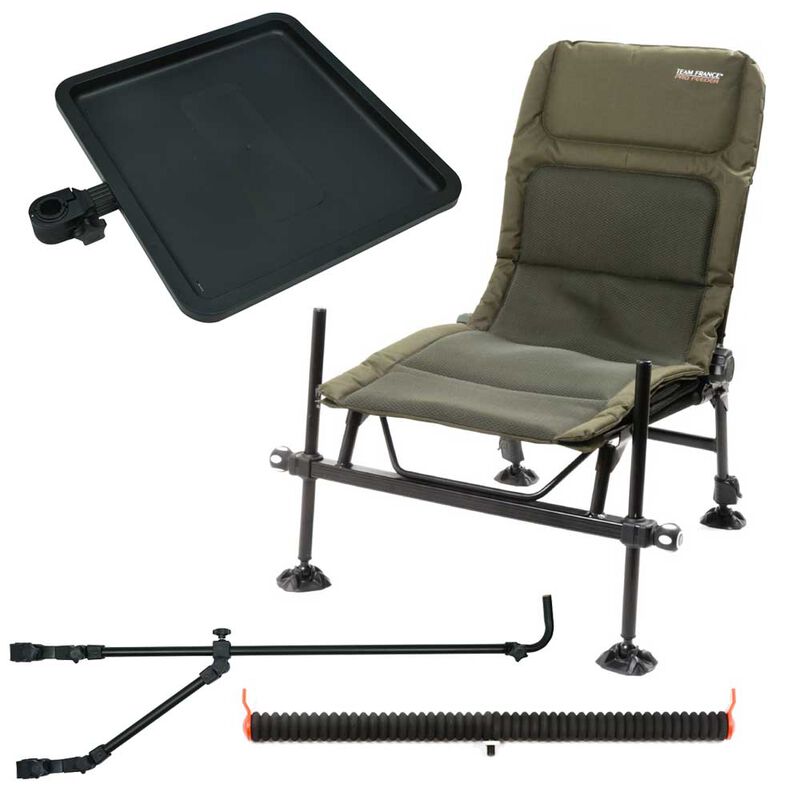 Pack chaise team feeder + desserte + support double + support cranté - Pack feeder | Pacific Pêche