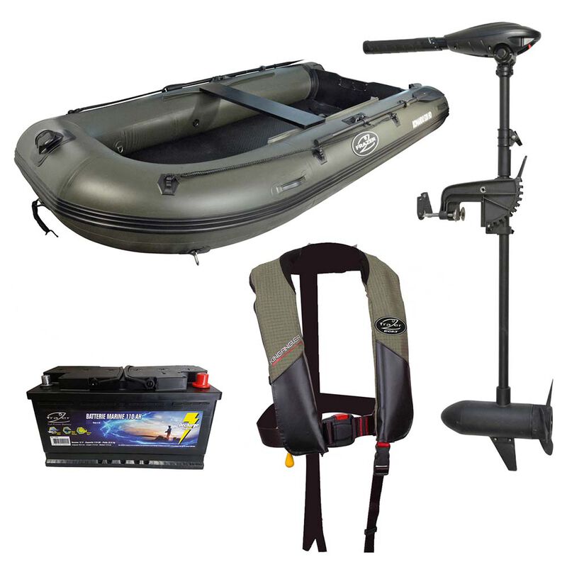 Moteur électrique Hors-bord 45 Lb (20 Kg Poussée) - Pour Bateau Pneumatique, Canot, Kayak - 12V, 552W